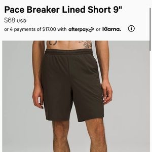 Pace breaker 9” lined shorts